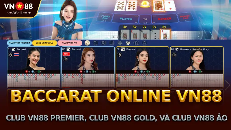 Baccarat Online trên VN88: 3 sảnh lớn nhà vn88