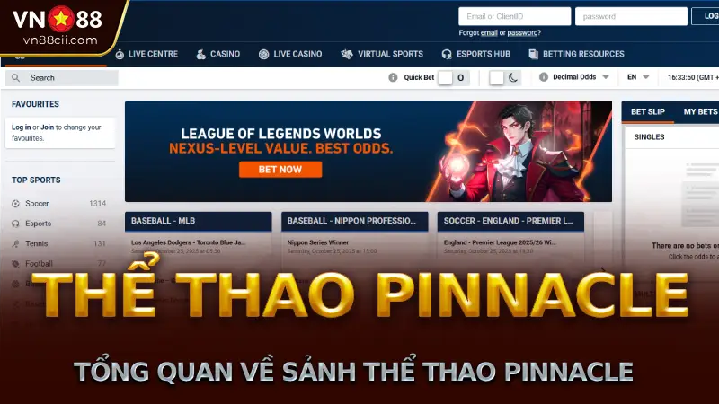 Tổng quan về sảnh thể thao pinnacle trên trang nhà cái vn88